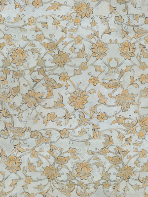 Backyard Flowering Wallpaper In Ether Blue From The Complementary Collection By Mind The Gap