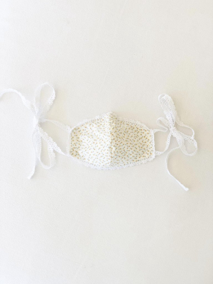 Lillian Face Mask In Vintage Yellow Floral