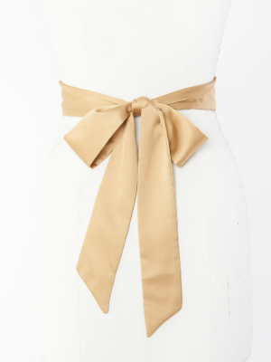 Bridesmaid Sash ~ True Gold Luxe Satin