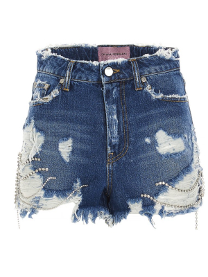 Chiara Ferragni Distressed Denim Shorts