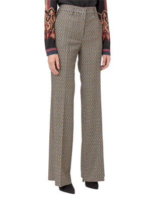 Etro Geometric Jacquard Flared Pants