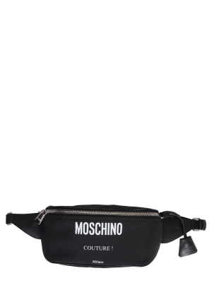 Moschino Logo Printed Belt Bag