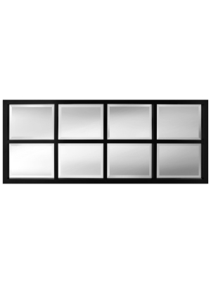 17" X 42" Stryker Windowpane Framed 8-pane Wall Mirror Black - Kate And Laurel