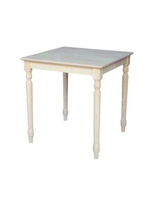 30" Square Solid Table Unfinished - International Concepts