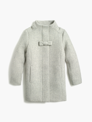 Girls' Wool-blend Bow Coat