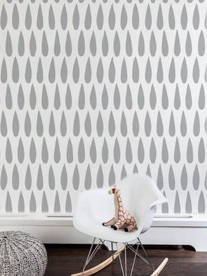 Drops Wallpaper In Silver By Marley + Malek Kids