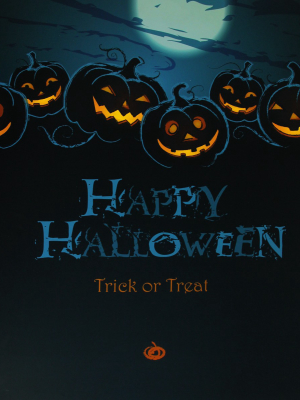 Northlight 23.5" Halloween Prelit Led Jack-o'-lanterns Trick Or Treat Canvas Wall Art - Blue/black