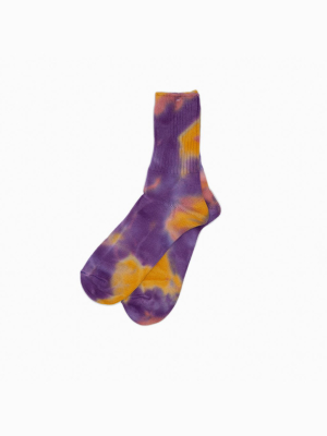 Tie Dye Three-quarter Socks - Purple