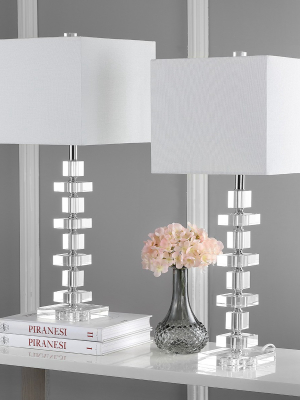 (set Of 2) 28.5" Deco Crystal Table Lamp Clear (includes Cfl Light Bulb) - Safavieh