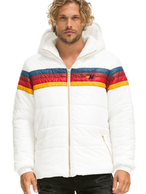 Men's 4 Stripe Luxe Trekker Jacket - Glossy White