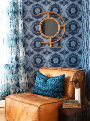 Aztec Suns Wallpaper In Indigo From The Shibori Collection By Milton & King