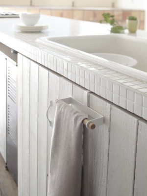 Cabinet Door Dish Towel Hanger - Steel + Wood