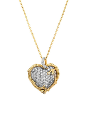 Enchanted Forest Heart Pendant Necklace With Diamonds