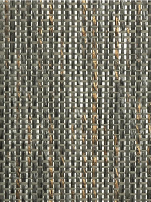 Natural Weave Wallpaper In Charcoal From The Elemental Collection By Burke Decor