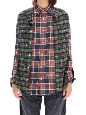 R13 Reconstructed Plaid Shirt