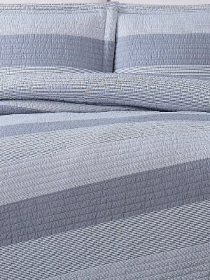 Multi Stripe Quilt Set Gray - Truly Soft