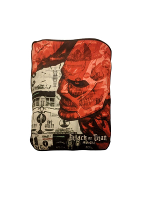 Just Funky Attack On Titan Colossal Titan Lightweight Fleece Throw Blanket | 45 X 60 Inches