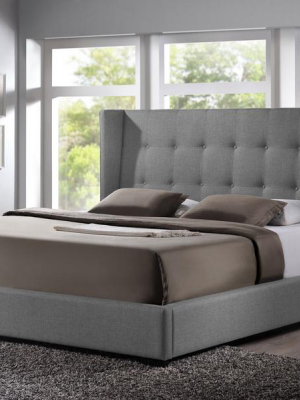 Fabian King Modern Bed With Upholstered Headboard