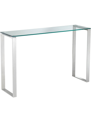 Studio 55d David 47 1/2” Wide Steel And Glass Modern Console Table