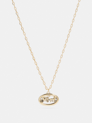 Horse And Carriage Oval Necklace