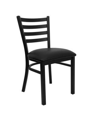 Flash Furniture Black Ladder Back Metal Restaurant Chair