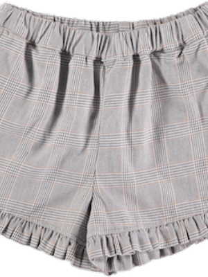 Tocoto Vintage Girl Plaid Short - Grey Plaid