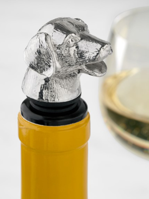 Dog Wine Stopper With Pourer