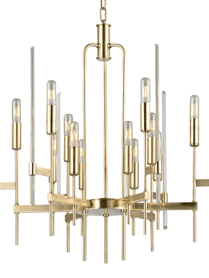 Bari 12 Light Chandelier Aged Brass