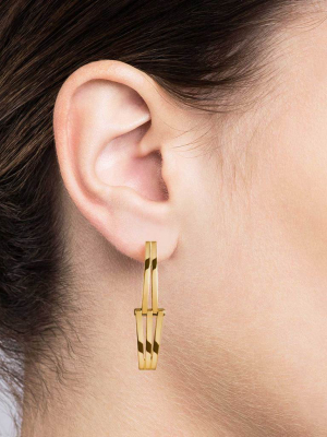 Offset Earrings, Gold Vermeil