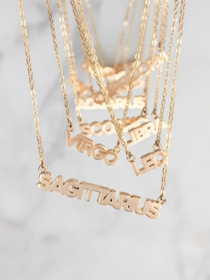 Zodiac Script Necklace