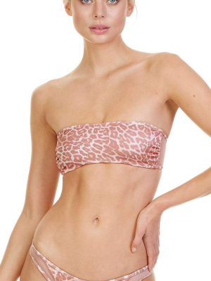 Tori Praver Royale Bandeau Bikini Top In Soleil Leopard