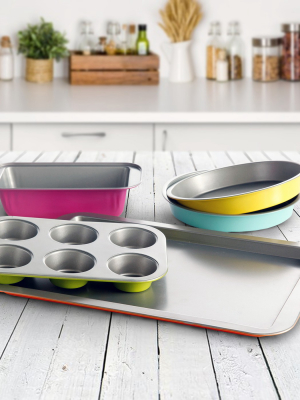 Gibsone Home Color Splash Lyneham 5 Pc Carbon Steel Bakeware Set