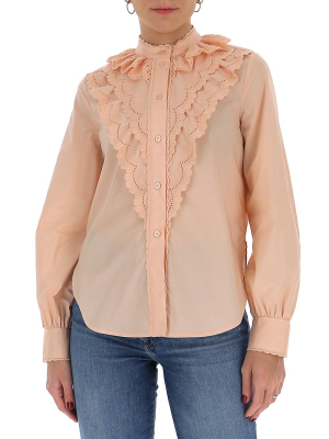 See By Chloé Flounce Lace Detail Shirt