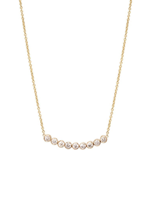 14k 9 Bezel Set Diamond Necklace