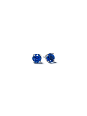 Round Brilliant Cut Sapphire Studs - 4mm