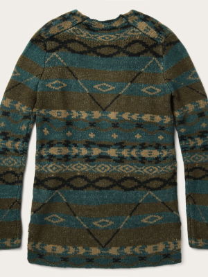 Aztec Stripe Knitted Cardigan Sweater