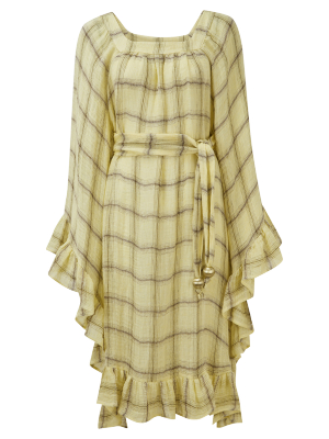 Anita Butter Yellow Windowpane Gauze Dress