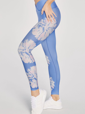 High Waisted Tie-dye Maci 7/8 Legging | Wedgewood