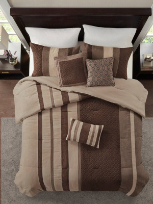 Eveline 7pc Faux Suede Comforter Set