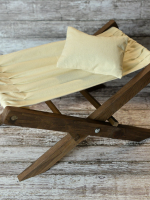Rustic Deck Chair And Matching Pillow - Interchangeable Canvas