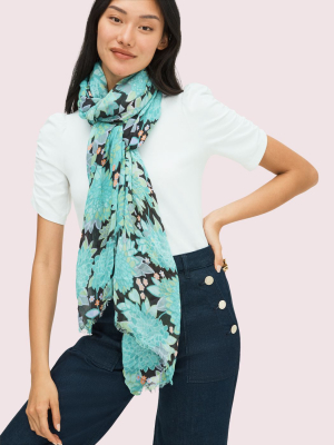 Dahlia Bloom Oblong Scarf