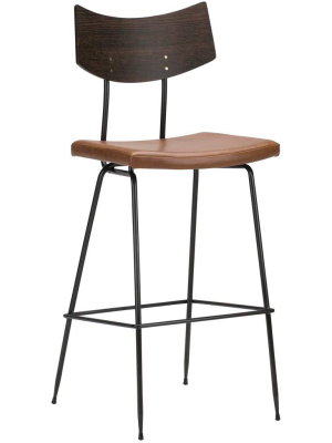 Soli Leather Bar Stool, Caramel