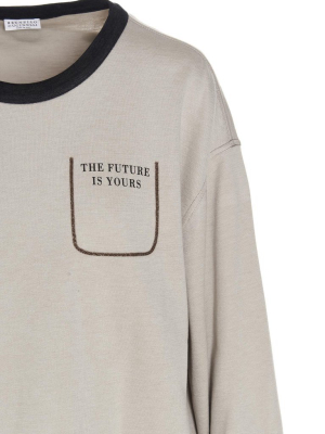 Brunello Cucinelli Future Is Yours Printed Sweatshirt