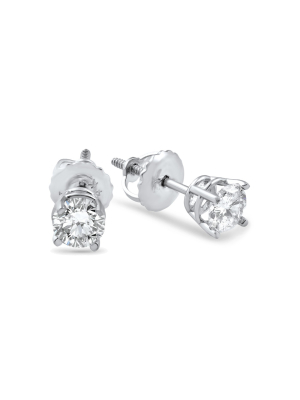 Pompeii3 3/8ct Diamond Screw Back Studs 14k White Gold