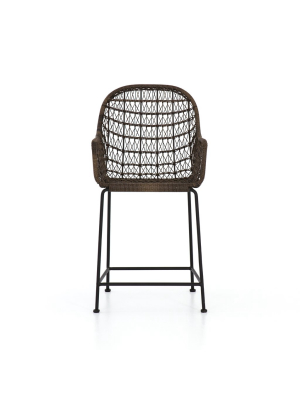 Bandera Woven Counter Stool In Distressed Grey