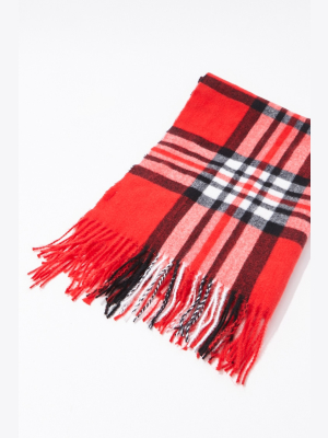 Plaid Oblong Scarf