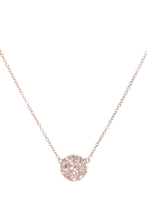 Diamond Disk Necklace - Rose Gold