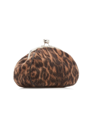 Micro Leopard Print Coin Clutch