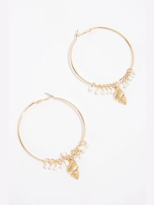 Seashell Hoop Earrings