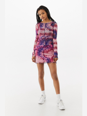 Uo Tie-dye '90s Mesh Mini Skirt